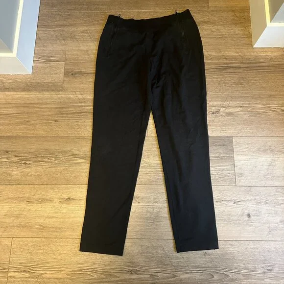 Lululemon Black Sweatpants Zipper Pockets Size 8 Yoga Pant Slim Fit - Picture 3 of 5